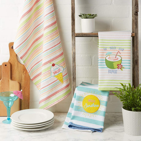 DII Watermelon Collection Kitchen, Dishtowel Set, Summer Fun 3 Piece...