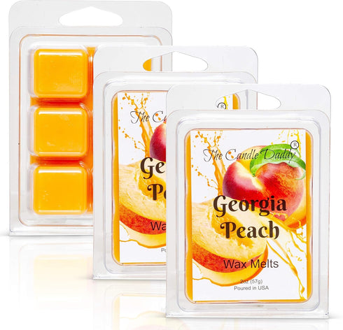 Georgia Peach - Southern Peach Fruit Scented Melt- Maximum Scent Wax Cubes/Melts- 1 Pack -2 Ounces- 6 Cubes, Gift for Women, Men, BFF, Friend, Wif...