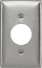 Bryant Electric SS7 1-Gang, 1-Single Receptacle Diameter Opening, Standard Size 302/304 Stainless Steel Wallplate, 1.40" (35.6mm), With Removable ...