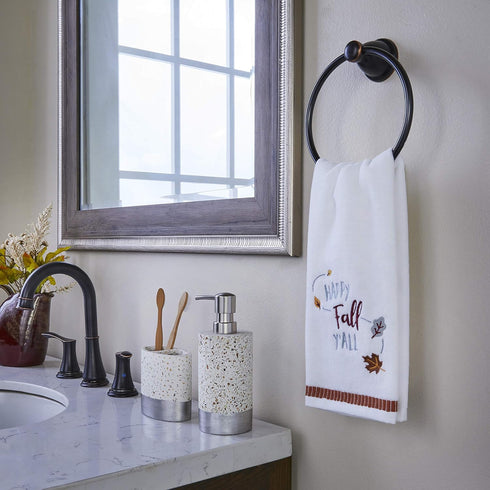 SKL Home Harvest Happy Fall Y'all Hand Towel Set for Bath/Kitchen/Bar & Gift, 16" x 25", White 2 Count...