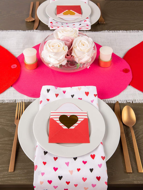 DII Valentine's Day Table Top Collection, Placemat/Table Runner, 14x58, Sweet Talk, 4 Piece...