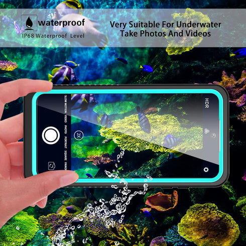 Ezanmull Waterproof Case for Samsung Galaxy S21 FE 5G, Built-in Screen Protector, Dustproof, Shockproof, Drop Proof, Rugged Full Body Cover for Sa...