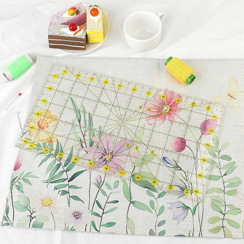 Quilting Ruler 6.5" x 12" Acrylic Quilters Rulers Sewing Ruler for Easy Precision Cutting Fabric Paper, Fabric Cutting Ruler for Quilting, Sewing ...
