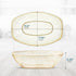 Posh Setting Disposable Oval Serving Bowls, Gold Glitter Plastic Serving Bowls, 4 Pack, 72 Ounce Large Plastic Disposable Party Snack, Buffet, Chi...