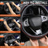 Steering Wheel Cover?Black with Red line?Anti-Slip, Safety, Soft, Sports Style, Leather Steering Wheel Cover, Adaptable to 14.5-15 inches Steering...