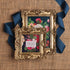 Laura Ashley 4x4 Gold Ornate Textured Hand-Crafted Resin Picture Frame with Easel & Hook for Tabletop & Wall Display, Decorative Floral Design Hom...