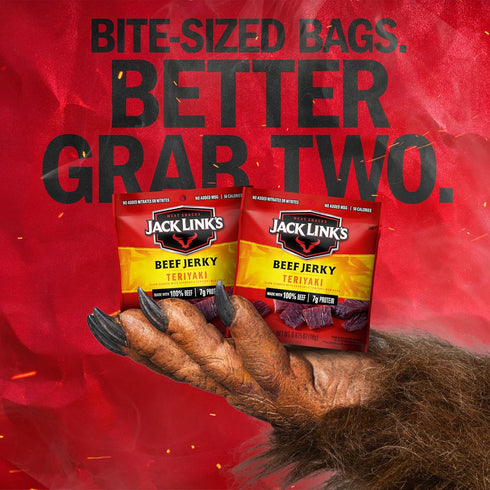 Jack Link's Beef Jerky, Teriyaki, Multipack Bags - Flavorful Meat Snacks for Lunches, Ready to Eat Protein Snacks, Individual Packs - 7g of Protei...