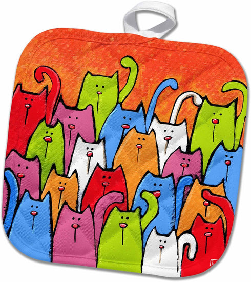 3D Rose Dog Cat Pet Adoption-Puppies-Kittens Pot Holder, 8" x 8"...