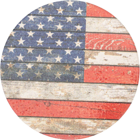 American Flag Distressed Wood Look 2.75 x 2.75 Absorbent Ceramic Car Coasters Pack of 2...