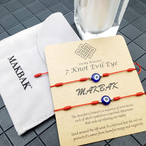 Evil Eye 7 Knot Lucky Bracelets for Women Men Adjustable Lucky Amulet Black Red String Bracelet for Protection Teen Girls Little Boys Family Frien...