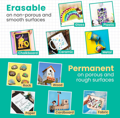 Chalkola Liquid Chalk Markers Erasable (10 Pack) w/Gold & Silver - Washable Paint Chalk Pens for Chalkboard Signs, Blackboard, Car Window, Bistro,...