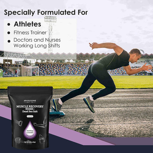Aromasong Muscle Recovery Bath Soak with Dead Sea Salt, OptiMSM, Magnesium Flakes & Essential Oils for Post Workout Soreness - Made in USA - 14 oz...
