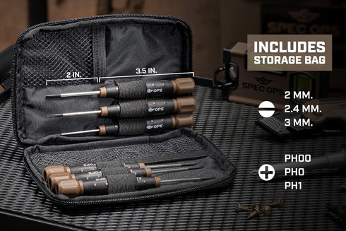 Spec Ops Tools 6-Piece Precision Screwdriver Set with Case, Phillips & Slotted, Magnetic Tip, 3% Donated to Veterans...