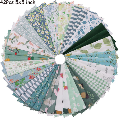 Floral Print Cotton Fabric Squares Bundles,Charm Packs for Quilting 5 inch,Fabric Scraps for Crafts,Precuts Quilt Squares 5" x 5"...