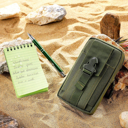 Eaasty 5 Pcs Waterproof Notebook Tactical 3 x 5 Inch Pocket Notebook with Metal Weatherproof Pen and Fabric Cover for Outdoor Activities Recording...