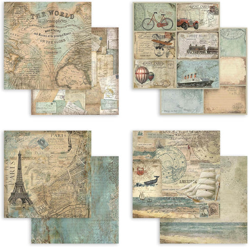 STAMPERIA INTERNATIONAL, KFT PAPER PAD 8X8 10PK AROUND THE, 20.3 x 20.3 (8" x 8"), Multicoloured...