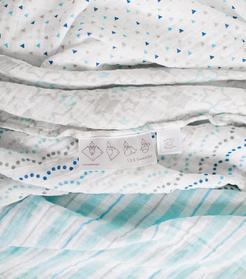 SwaddleDesigns Marquisette Receiving Swaddle Blanket for Baby Boys & Girls, Soft Premium Cotton Muslin, Best Shower Gift, Pastel Blue Little Doggi...