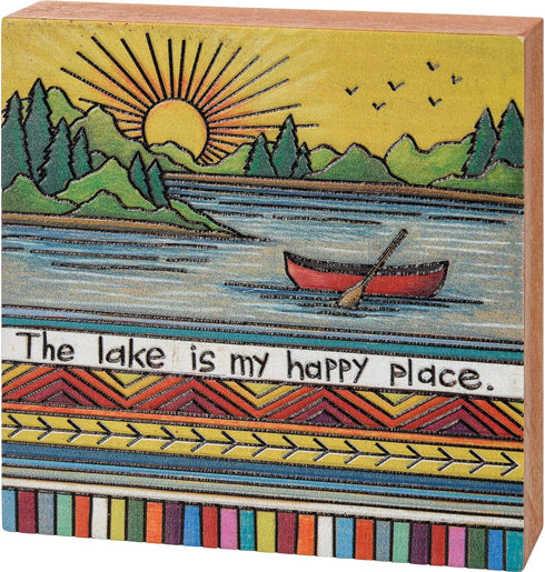 Primitives by Kathy Block Happy Place Home Décor Sign, Multicolor...