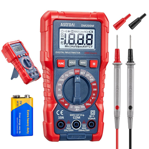 AstroAI Digital Multimeter Voltage Tester, TRMS 2000 Counts Volt Meter; Fast and Accurately Measures AC/DC Voltage & Current, Resistance, Diode, C...