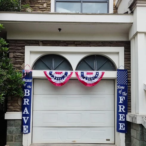 USA American Flag Fan Bunting 3x1.5fts Outdoor US Flag Decor Bunting Flag Bunting American Flag Porch Bunting American Flag Swag Bunting-July 4th-...