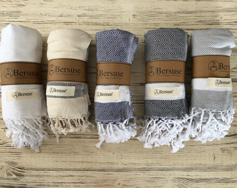 Bersuse 100% Cotton Laodicea Turkish Towel Bath Towel Beach Towel Pool Towel - Beach Essentials for Your Beach Bag - 37x70 Inches, White...