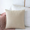 Home Brilliant Burlap Solid Linen European Throw Pillow Sham Cushion Cover for Bench, 20x20(50x50cm), Light Linen...