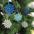 Whaline 45Pcs Winter Snowflake Hanging Ornament mas Glitter Blue Silver Pendant with String for Christmas Tree Winter Wonderland Holiday Party Dec...