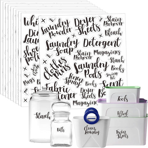 Hebayy 318 PCS Laundry Room & Linen Closet Organization Labels?No Stain Removal, Water/Oil Resistant Stickers for Home Office, Bathroom and The Be...