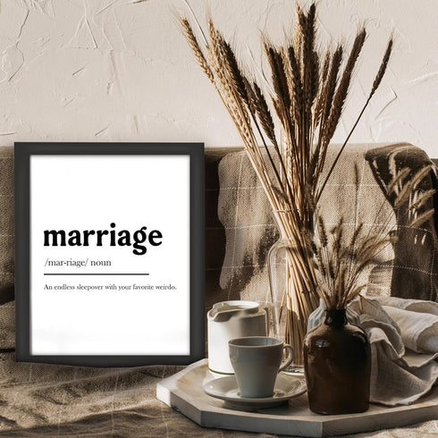 Posterizer 1 pcs-Marriage funny definition-Romantic Art-Comedy Art-Gifts for Women-Living Room Bedroom Decor- UNFRAMED Wall Art...