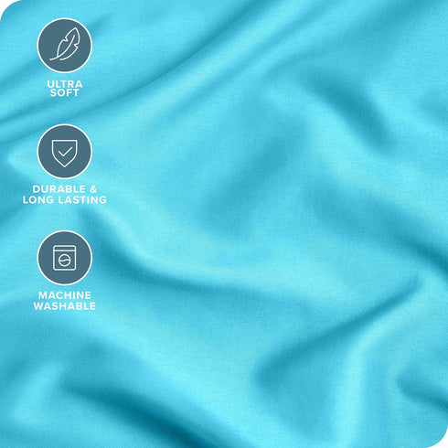 Bare Home Microfiber Pillow Cases - King Size Set of 2 - Cooling Pillowcases - Double Brushed - Aqua Pillowcases 2 Pack - Easy Care (King Pillowca...