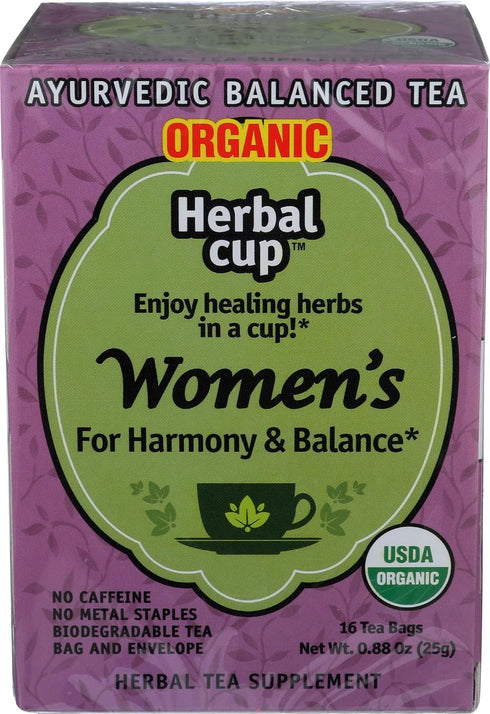 Herbal Cup Ayurveda Women's Tea, Organic Harmony & Balance, No Caffeine Herbal Teas (16 Count, Pack of 1)...