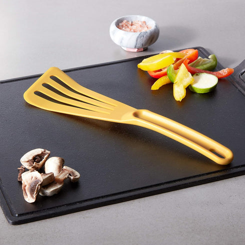 Mercer Culinary Hell's Tools Hi-Heat Slotted Spatula, 12 Inch x 3.5 Inch, Yellow...