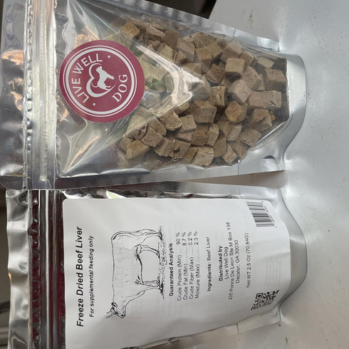 Freeze Dried Beef Liver Treats - Freeze Dried Dog Treats, Beef Liver 2.5 oz for Dogs & Cats - Grain Free & Gluten Free - Resealable Pouch, Single ...