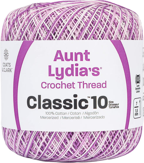 Coats Crochet Red Heart Classic Crochet Thread, 1 Pack, Shades of Purple, 1050 Foot...
