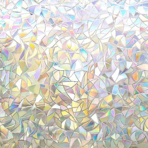 Window Privacy Film Rainbow Window Clings Removable Stained Glass Window Film Static Sun Blocker Heat Control Non Adhesive Living Room Nursery Roo...