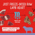 Stella & Chewy's Freeze-Dried Raw Single Ingredient Lamb Heart Treats, 3 oz. Bag...