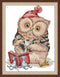 Stitchmelody Stamped Cross Stitch Kits,11CT Printed Pattern DMC Embroidery Kit-Learning Owl 28cm×38cm...