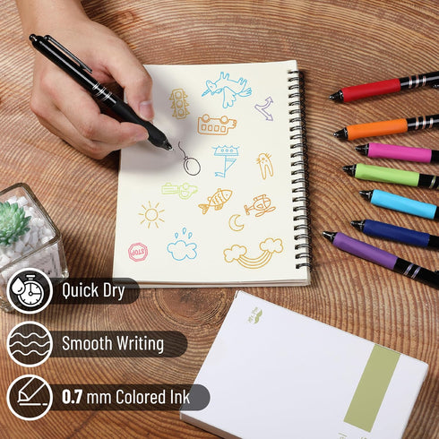 Mr. Pen- Retractable Gel Pens, 8 Pack, Vibrant Barrels, Fast Dry, Colorful Ink Gel Pens Fine Point 0.7mm, Retractable Pens, Cute Pens, Gel Ink Pen...