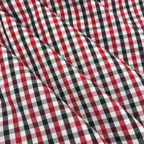 Red-Black-White Small Checker Gingham Fabric 57inch Width Polyester for DIY Sewing Holiday Craft Christmas Ornaments Decoration 2 Yards...