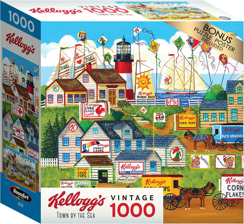 RoseArt - Kellogg's - Town by The Sea - 1000 Piece Jigsaw Puzzles for Adults...