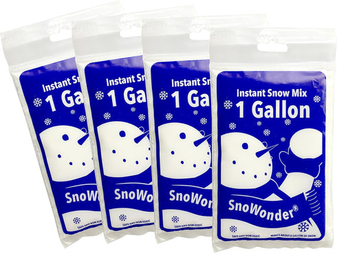 SNOWONDER Instant Snow Fake Artificial Snow, Also Great for Making Cloud Slime - Mix Makes 4 Gallons of Fake Snow...