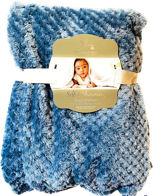 Adirondack Baby 30" x 40" Soft & Shimmery Baby Blanket (Navy)...
