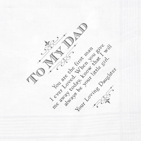 Lillian Rose Dad Wedding Gift White Cotton Keepsake Hankie...