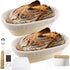 2 Pack 10 Inch Oval Bread Proofing Basket for Sourdough Bread - Bread Basket Baking Bowl With Bread Lame & 5 Blades,Dough Scraper and Linen Liner ...