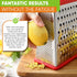 Spring Chef Professional Cheese Grater - Stainless Steel 4 Sided Box Grater for Kitchen, XL Size - Perfect Shredder for Parmesan Cheese, Carrot, P...