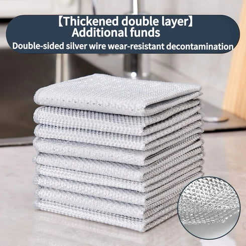 Multipurpose Wire Dishwashing Rags for Wet and Dry,New Upgrade Powerful Cleaning Multifunctional Double Layer Non Scratch Wire Dishcloth Wire Dish...