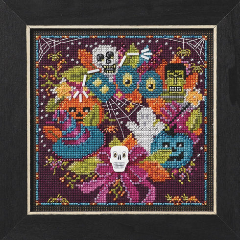 Mill Hill Halloween Fun Beaded Counted Cross Stitch Kit 2024 Buttons & Beads Autumn MH142426, Multicolor, 5.25 x 5.25 Inches...