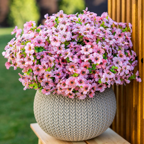 Artificial Flowers for Outdoors Fake Plants - 16 Bundles Faux Outside Greenery Boxwood No Fade Plastic Shrubs Fall Decor Farmhouse Home Garden Tha...