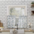 No. 918 Barker Geometric Semi-Sheer Rod Pocket Kitchen Curtain Valance and Tiers Set, 54" x 36", White...