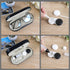 2 in 1 Contact Lens Case and Glasses Case,Double Sided Dual Use Design with Mirror, Tweezer and Contact Lens Solution Bottle,Portable Soak Storage...
